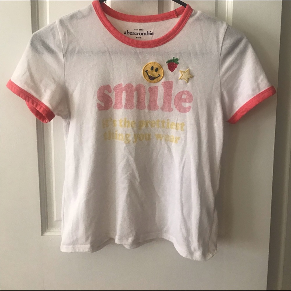 white ABERCROMBIE T-SHIRT